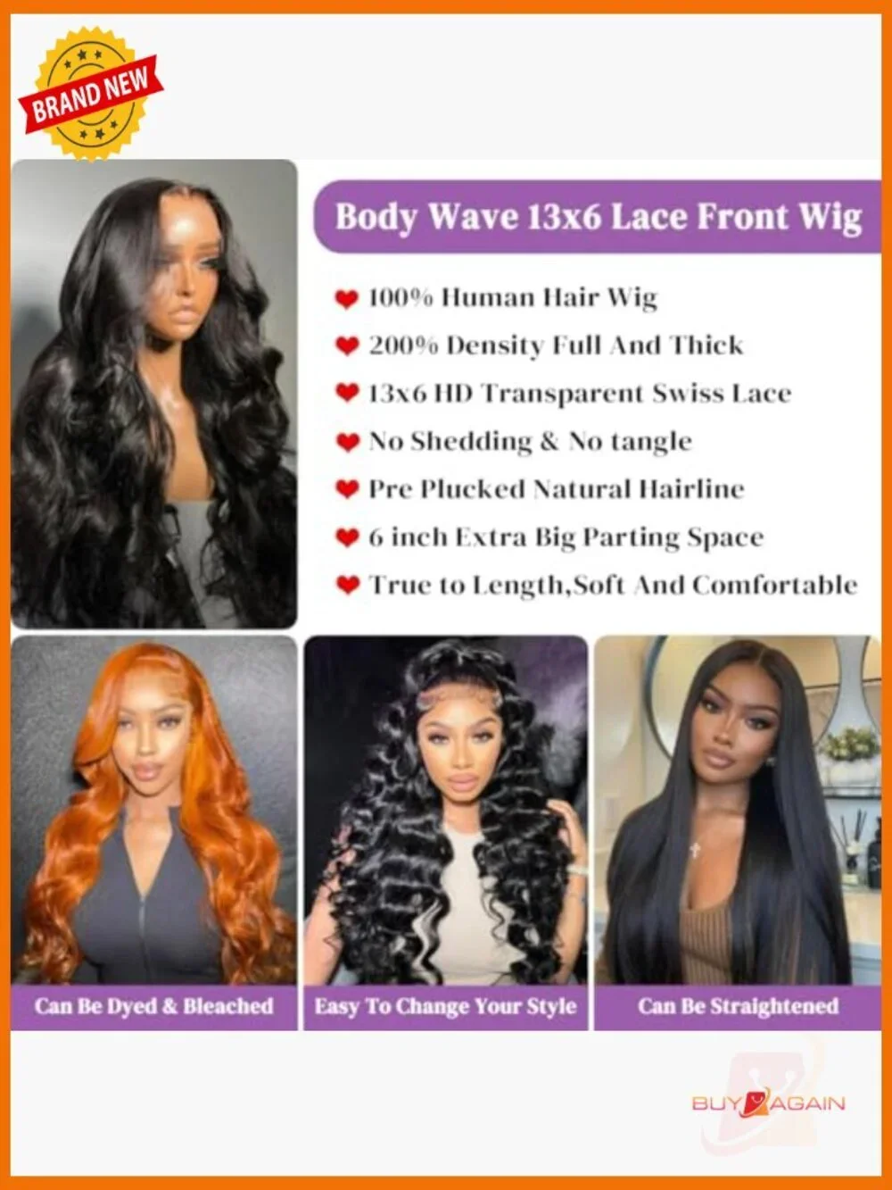 32 Inch 200 Density Body Wave Lace Front Wig HD 13x6 Pre Plucked Glueless